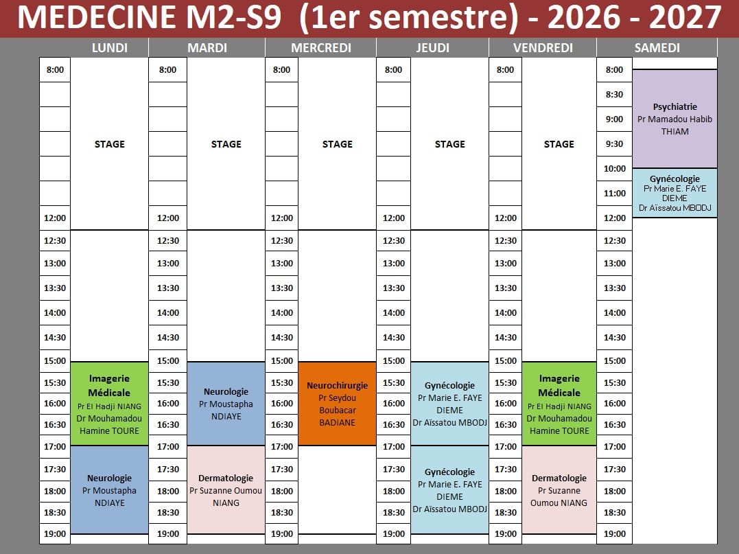 Emploi du temps M2